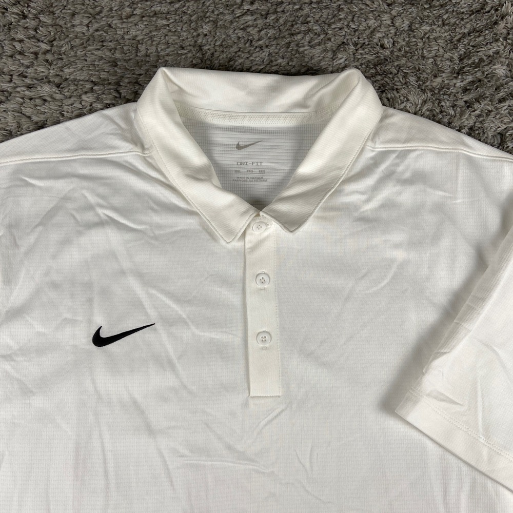 Nike Franchise Polo Mens XXL White Dri-Fit Short Sleeve Shirt Golf CI4470-100